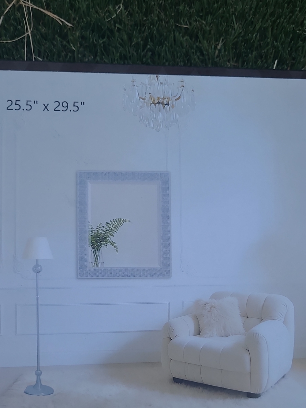 bebe Silver Accent Mirror - Home Wall Decor- 25.5x29.5"